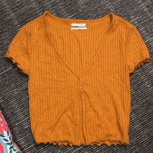 Mustard Yellow crop top blouse